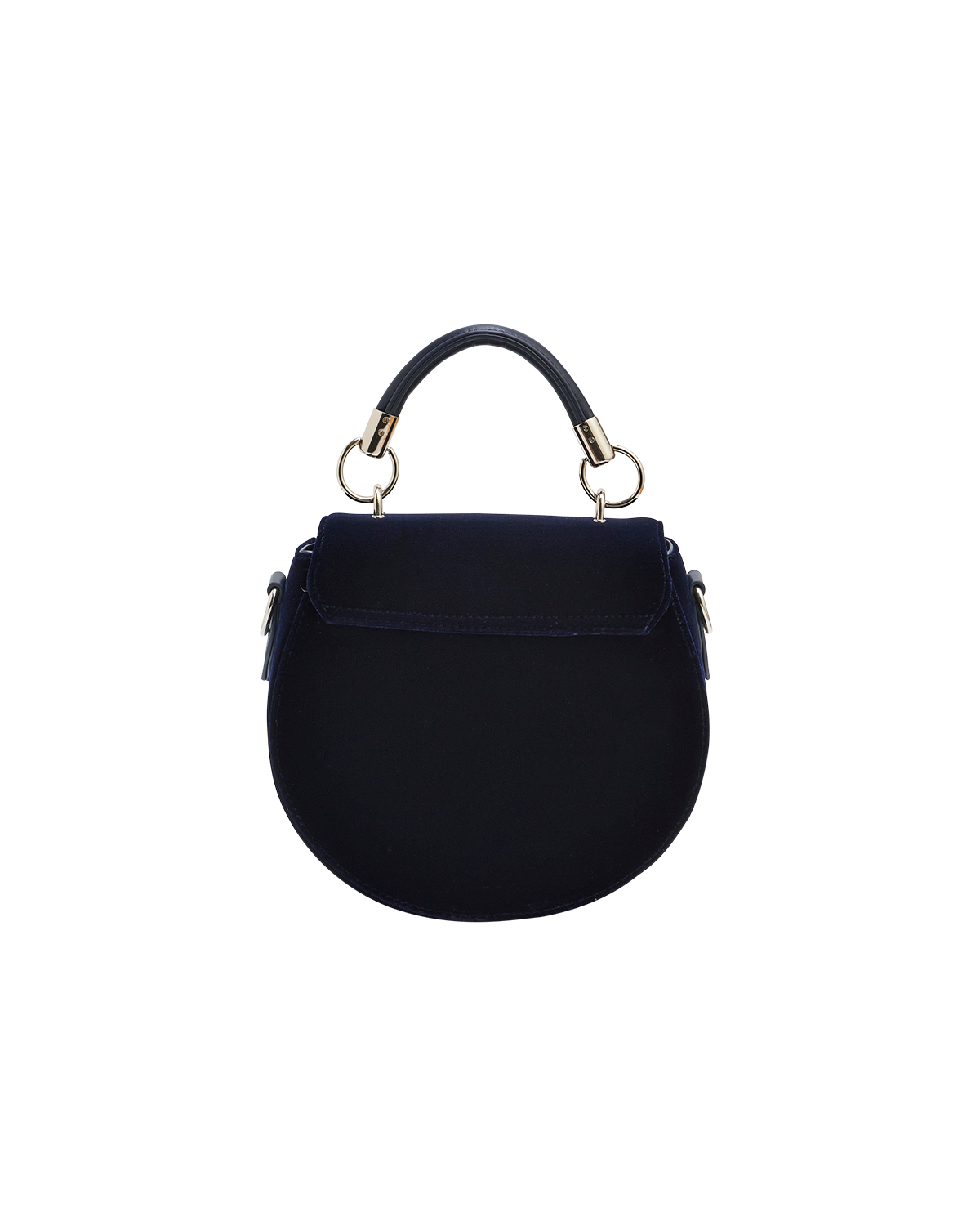 Charlotte Butterfly Embroidered Velvet Saddle Purse, Alternate, color, Navy