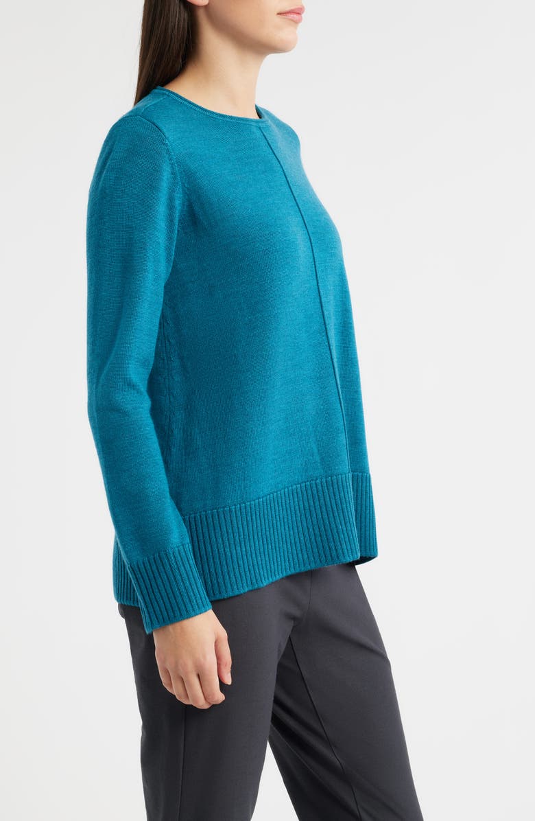 Eileen Fisher Crewneck Wool Sweater, Alternate, color, Dragonfly