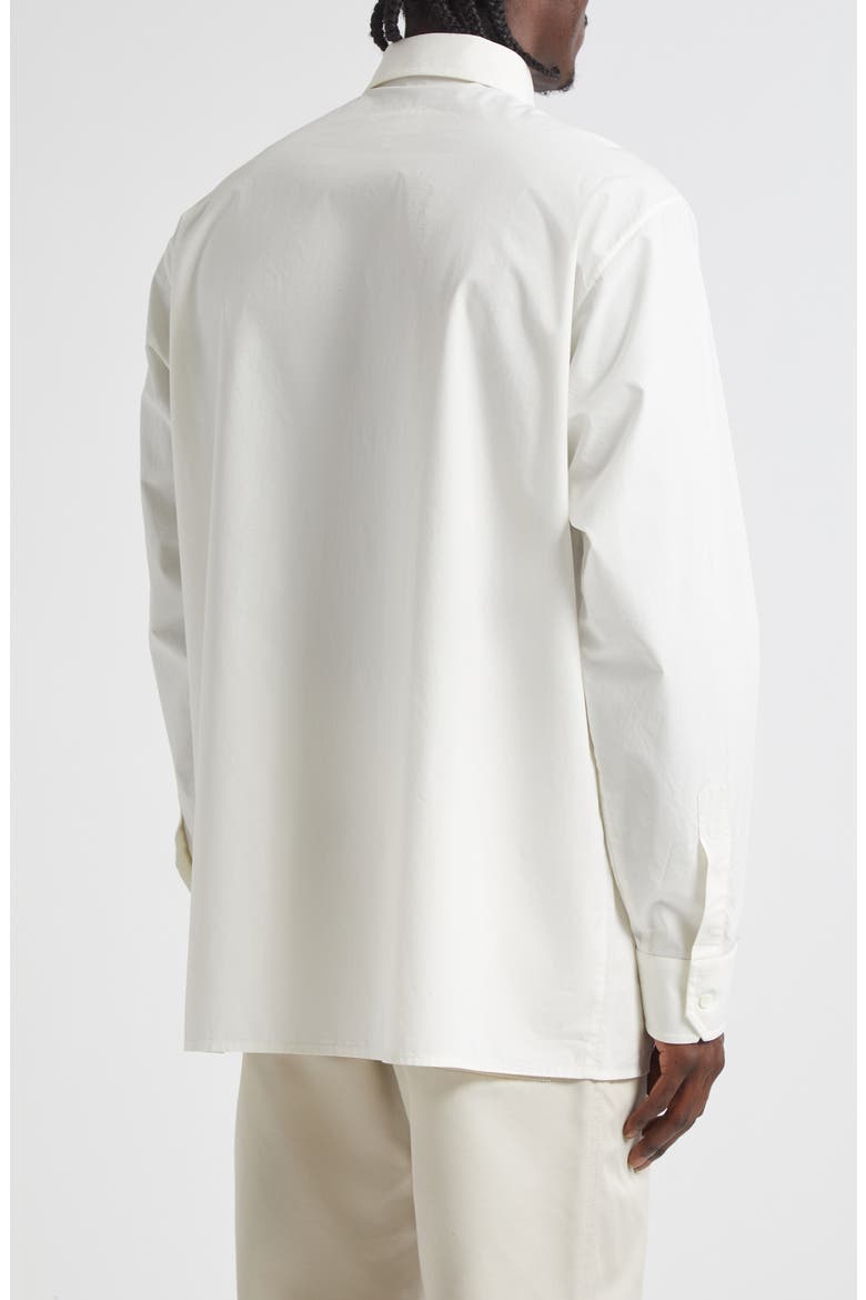 Spray Dot Motif Button-Up Shirt, Alternate, color, OFF WHITE