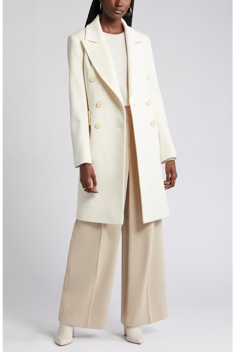Double Breasted Cashmere Coat, Main, color, APPLE