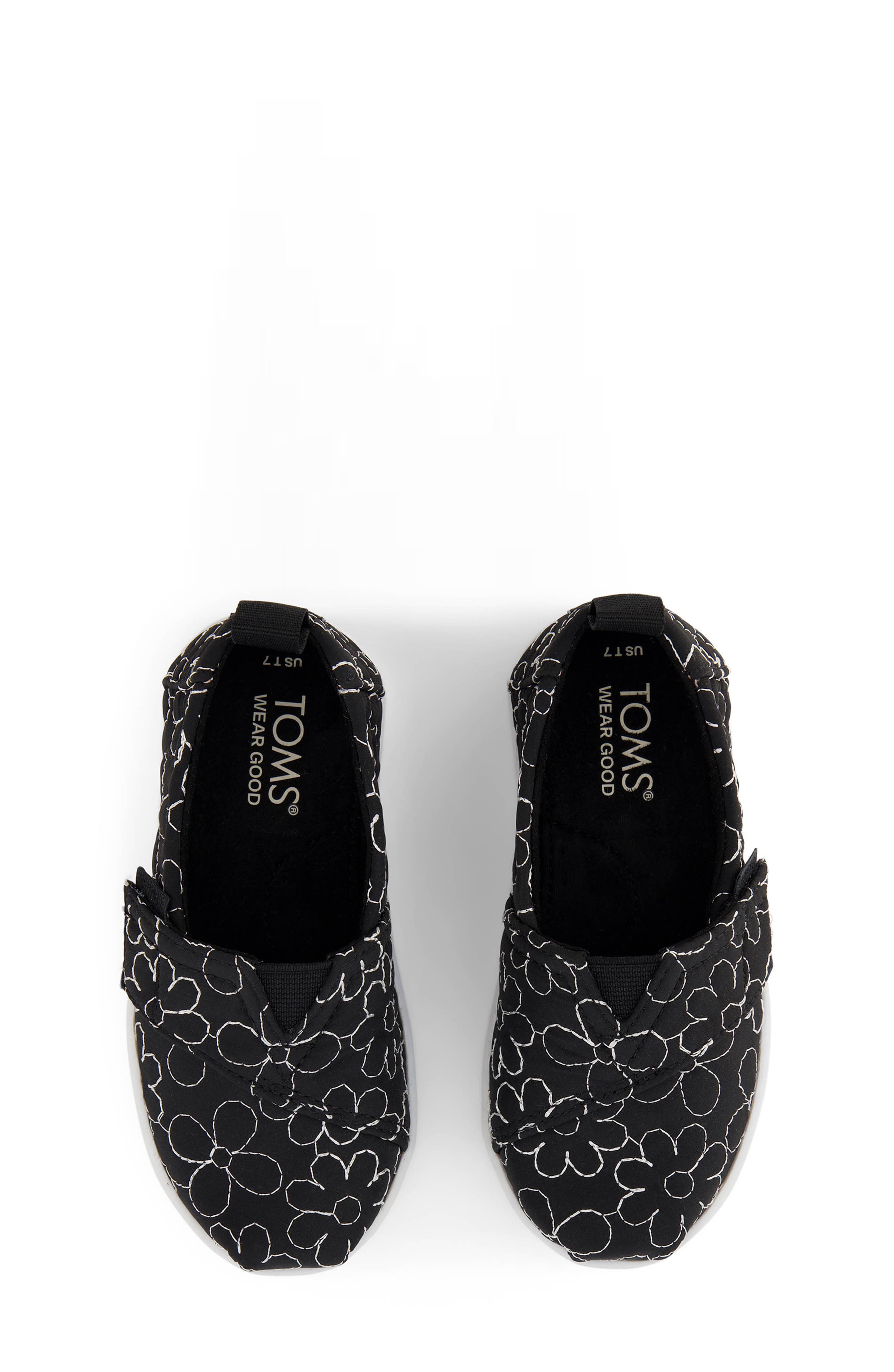 TOMS Kids' Alpargata Slip-On Sneaker, Alternate, color, Black