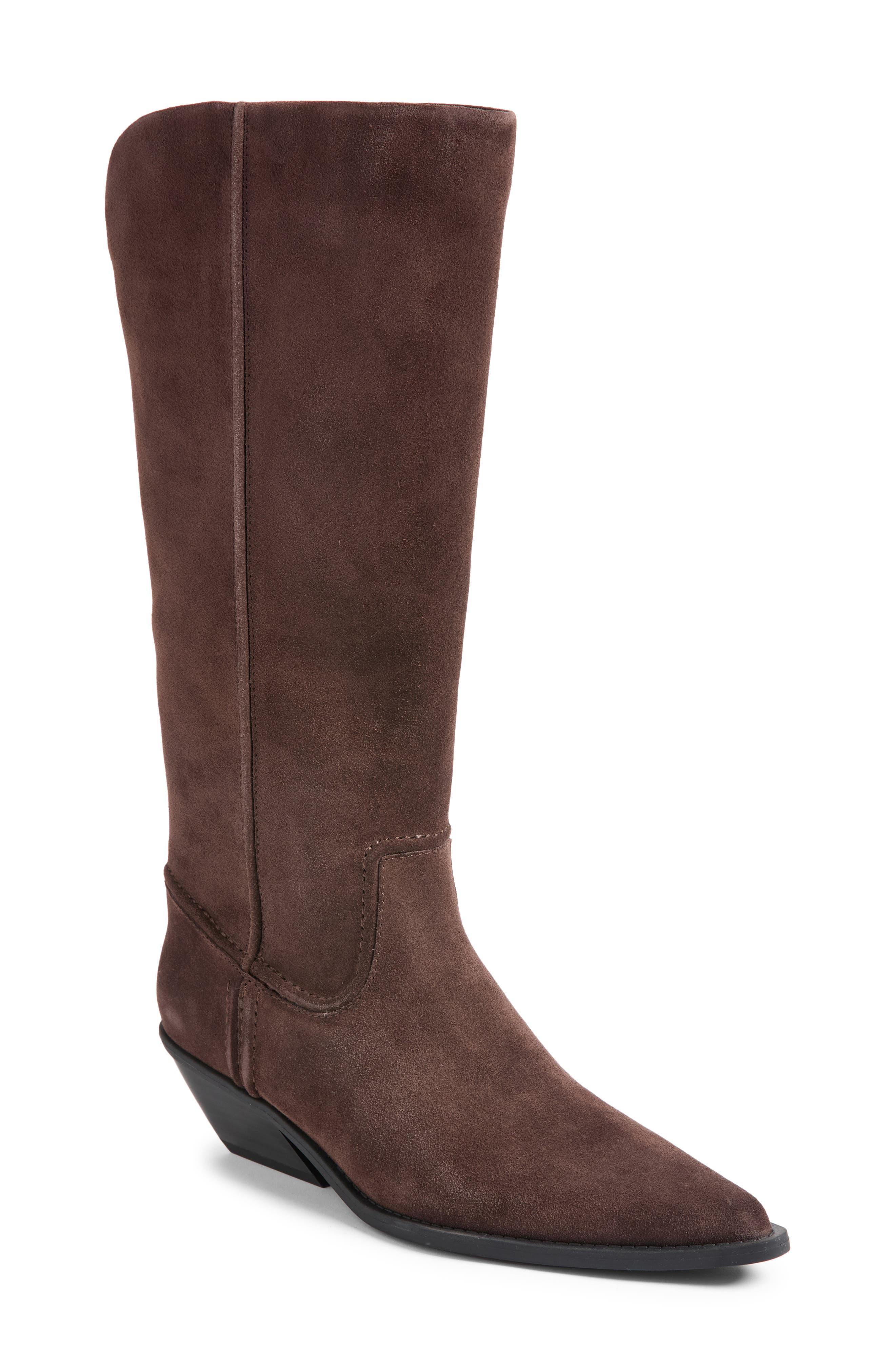 Savannah Leather Tall Boot, Main, color, BROWN CHOCOLATE