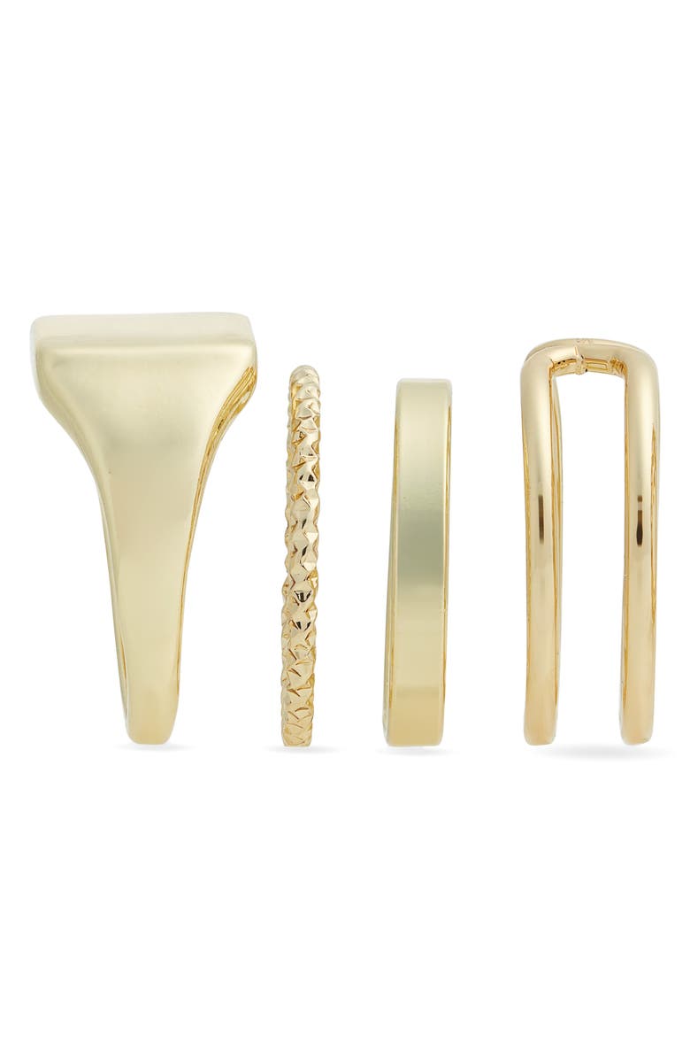 Nordstrom Set of 4 Polished Rings, Alternate, color, Gold