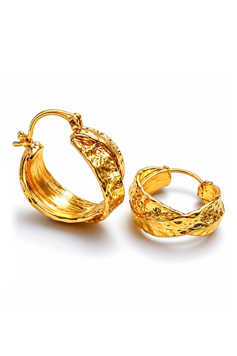 Twisted Wave Hoop Earrings, Main, color, GOLD