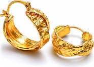 LA MENO Twisted Wave Hoop Earrings