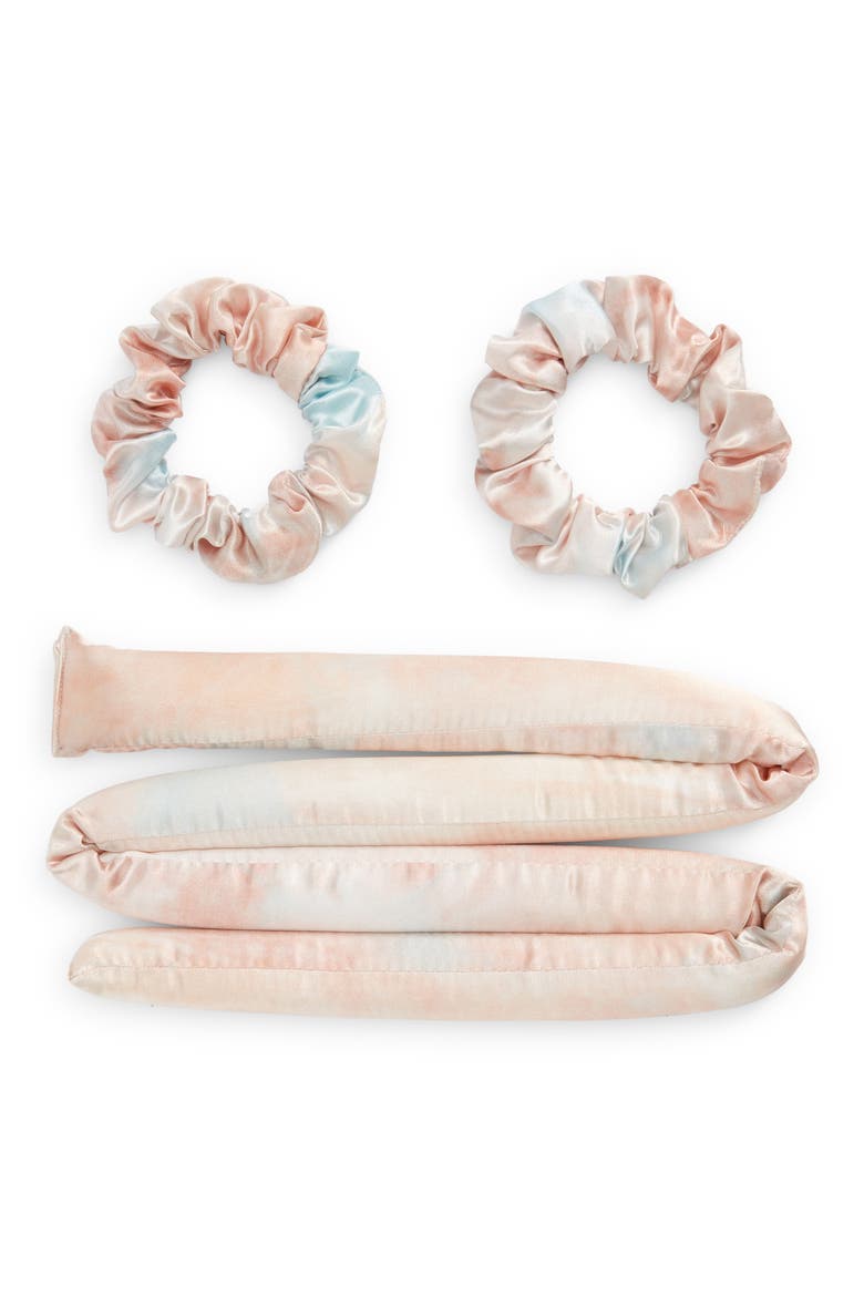 Satin Heatless Curling Set, Main, color, SUNSET TIE DYE