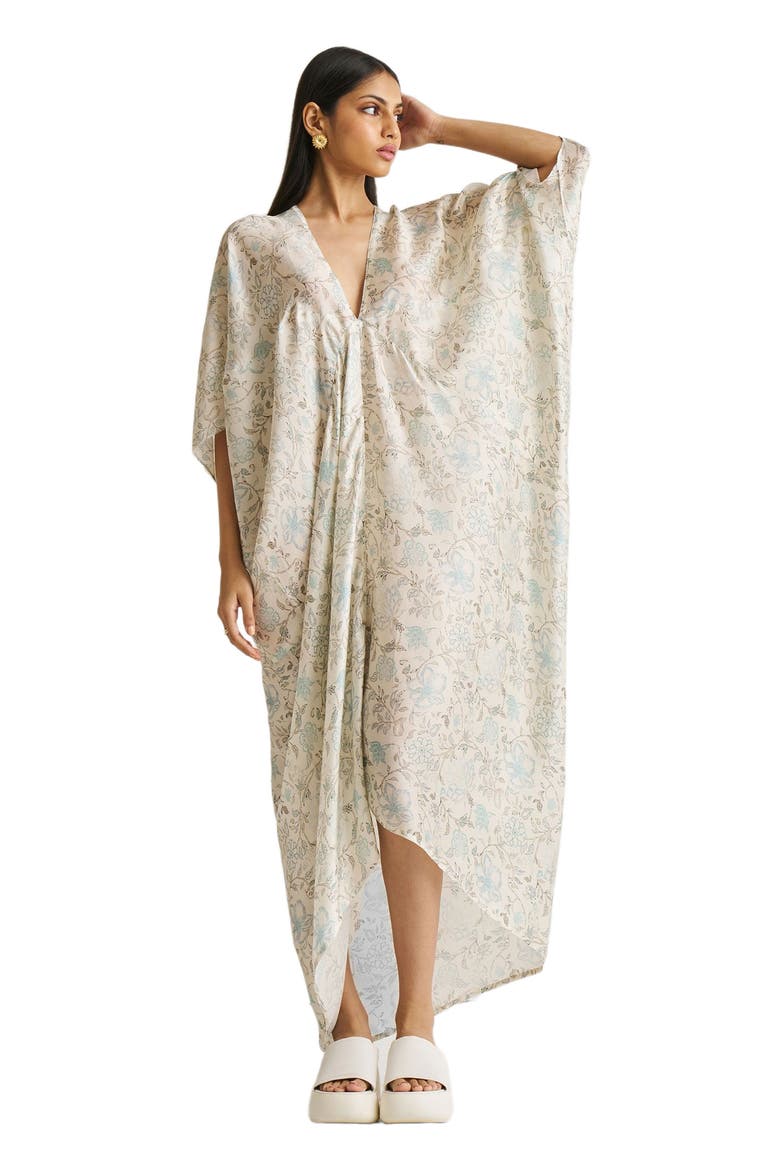Silky Kaftan Dress, Alternate, color, Floral