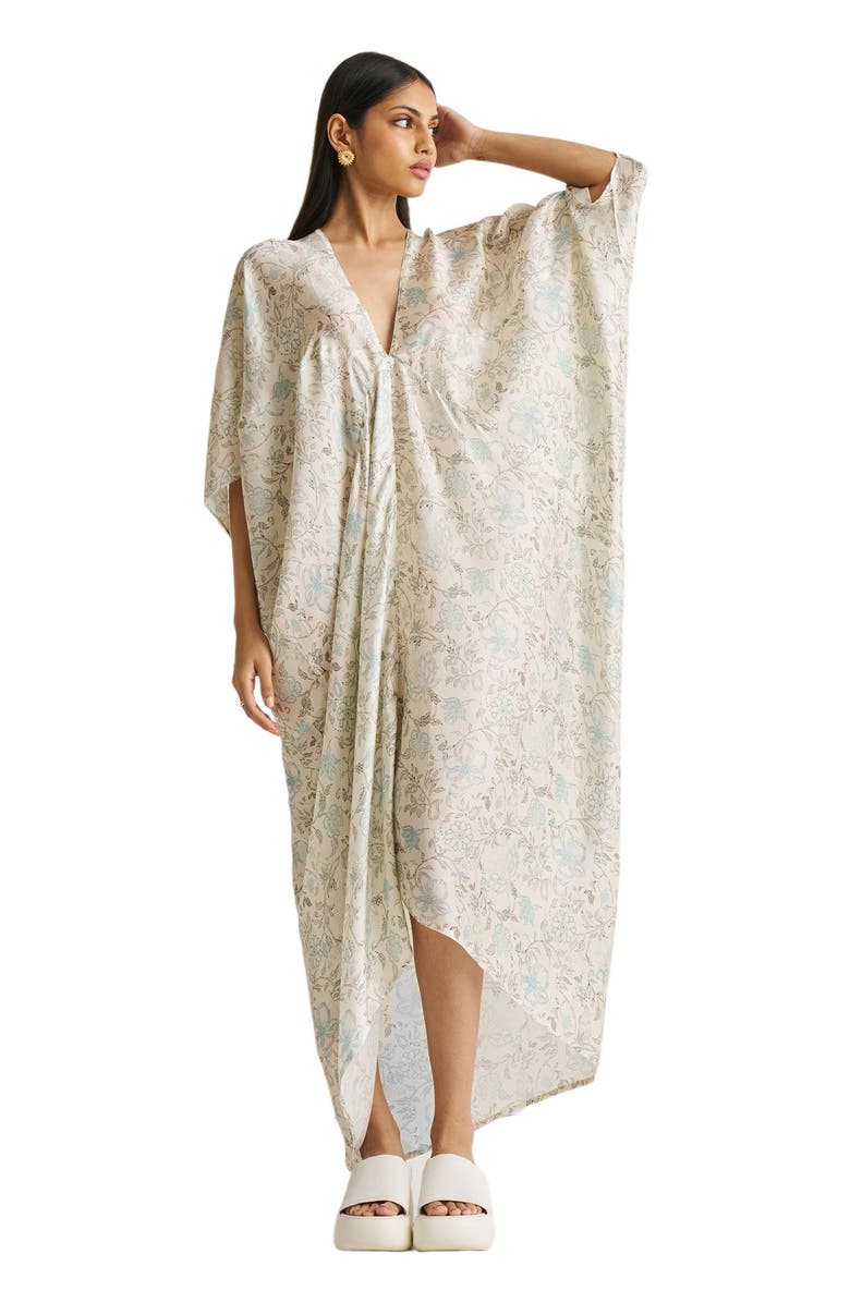 Reistor Silky Kaftan Dress, Alternate, color, 