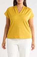 KASPER V-Neck Stretch Crepe Top