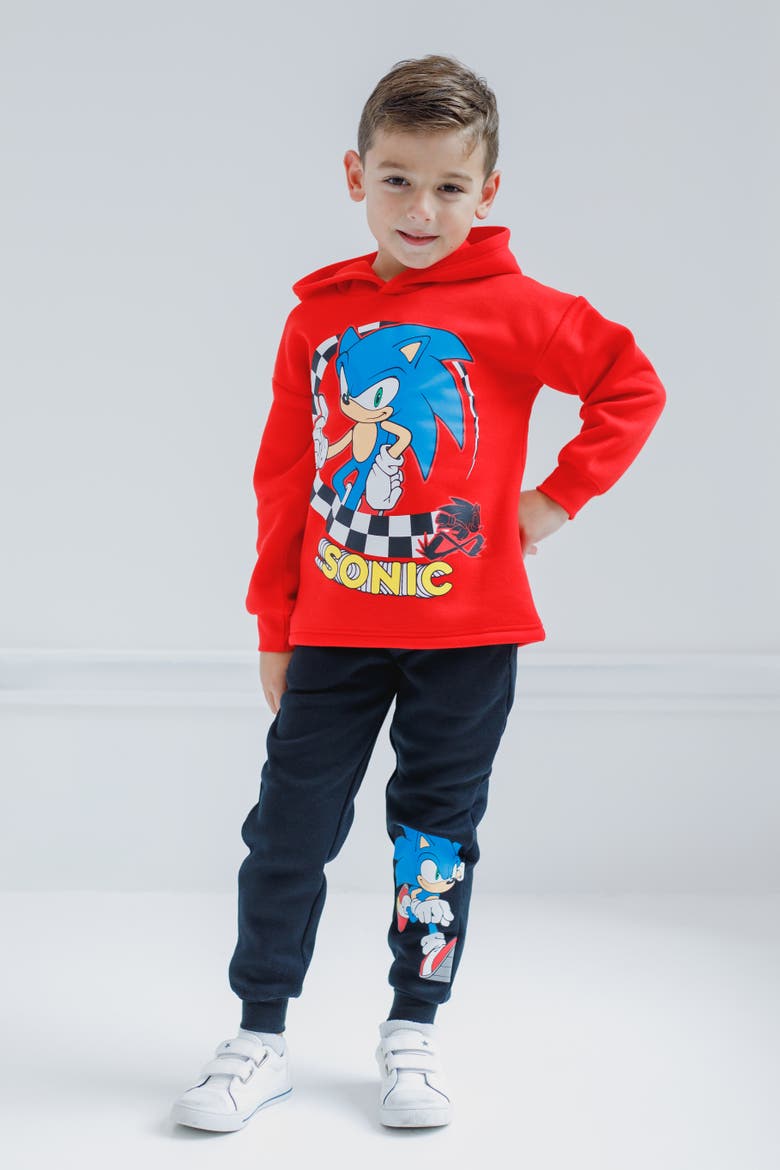 Sonic the Hedgehog 2-Piece Fleece Hoodie and Pants Set, Alternate, color, Sonic Red Black
