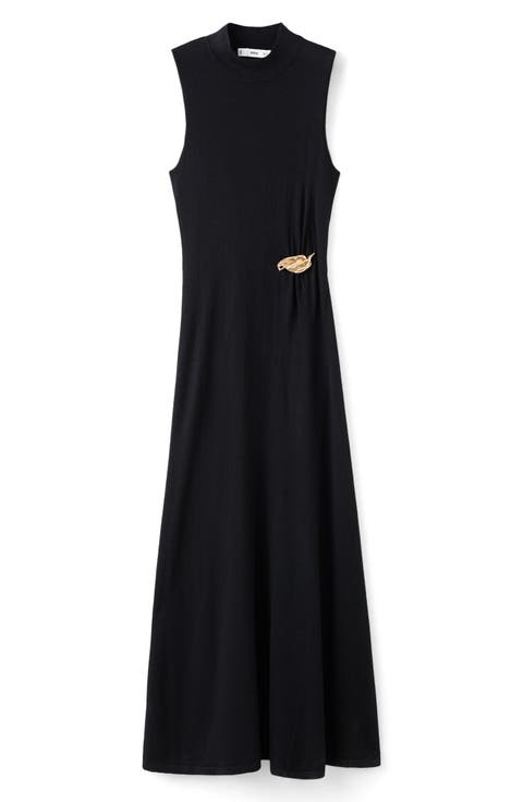 Mock Neck Knit Maxi Dress