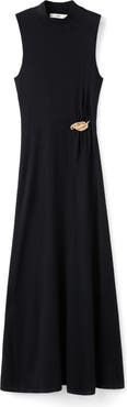 MANGO Mock Neck Knit Maxi Dress
