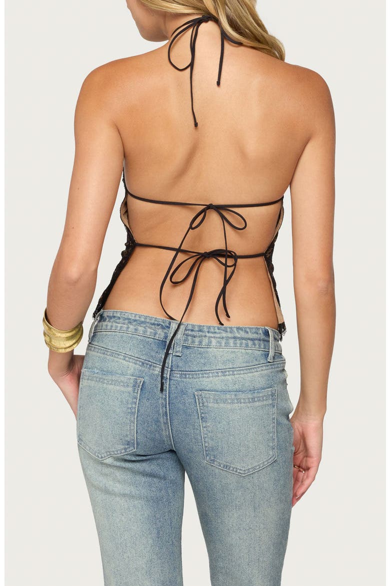 Yanitza Lace Halter Top, Alternate, color, BLACK