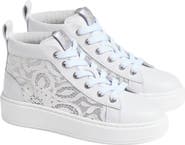 NeroGiardini Kids' Floral Mesh High Top Sneaker