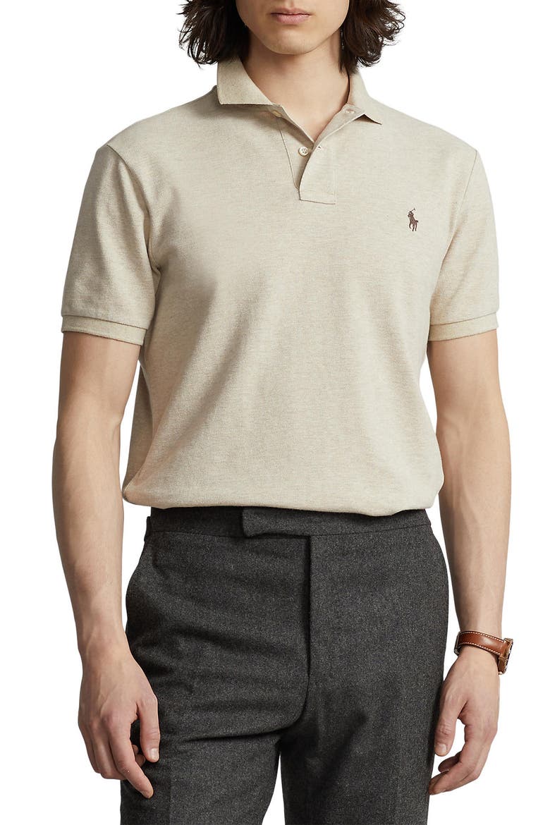 Cotton Piqué Polo, Main, color, EXPEDITION DUNE HEATHER/ C8888