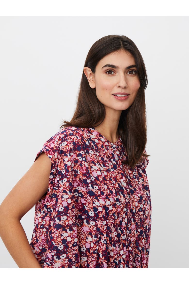 Manylifa Floral Draped Shirt Dress, Alternate, color, Beet Red