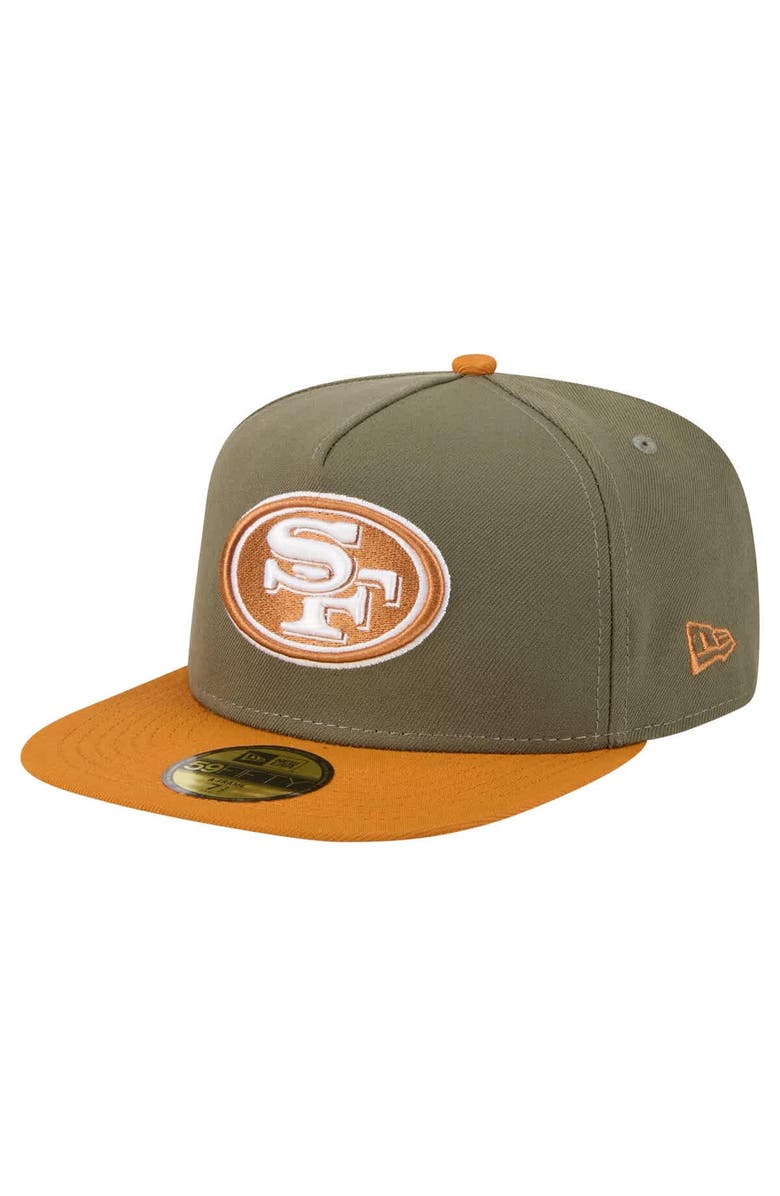 New Era Men's New Era  Olive/Brown San Francisco 49ers Color Pack A-Frame 59FIFTY Fitted Hat, Main, color, 