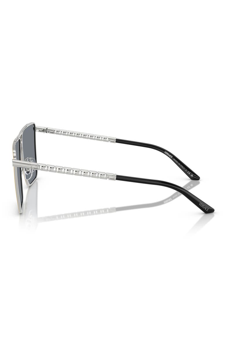 64mm Mirrored Oversize Pillow Sunglasses, Alternate, color, BLUE MIRROR