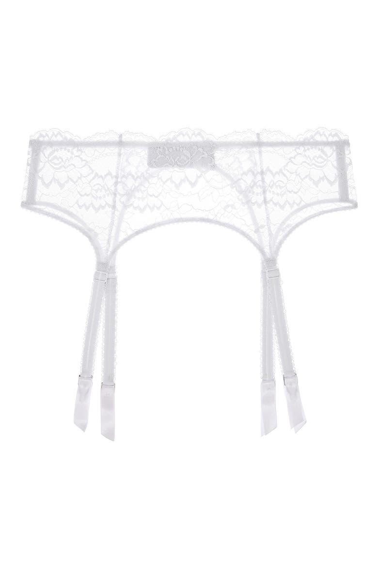 Isabel Lace Suspender Belt, Alternate, color, BLANC