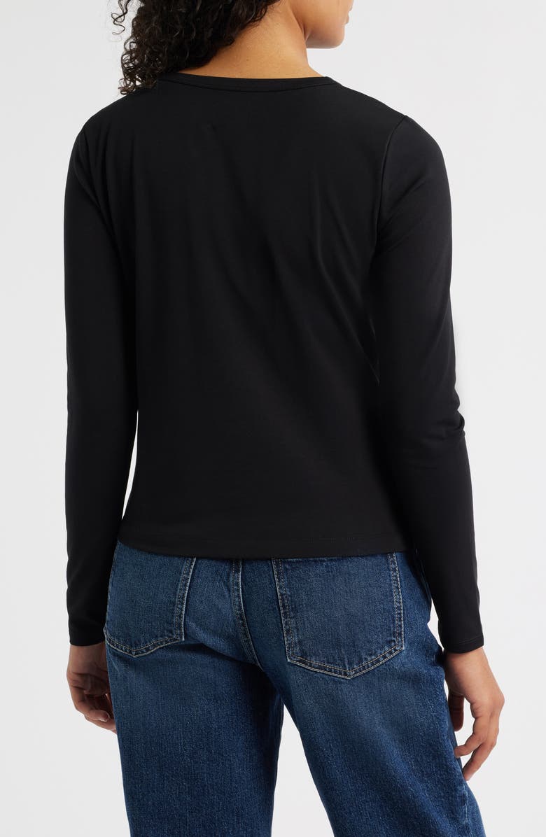 NIC+ZOE Perfect Knit Long Sleeve Top, Alternate, color, Black Onyx
