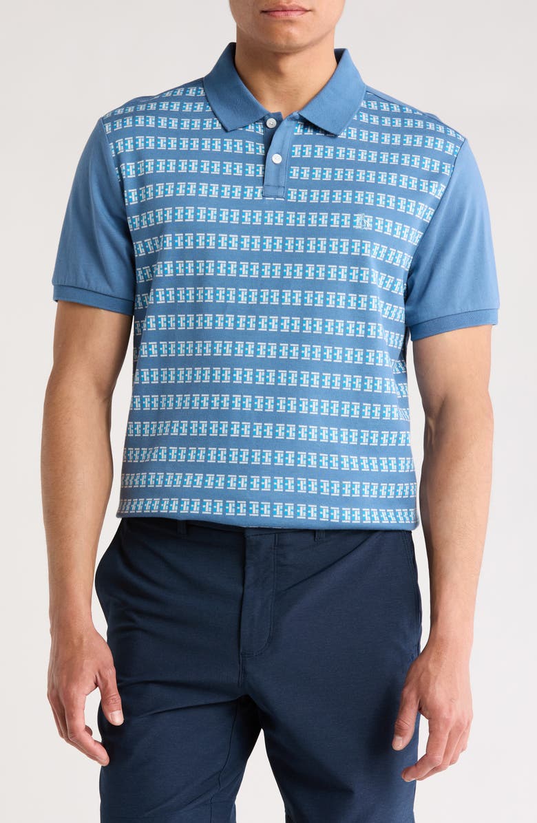 Original Penguin Blocked Jacquard Polo, Main, color, Copen Blue