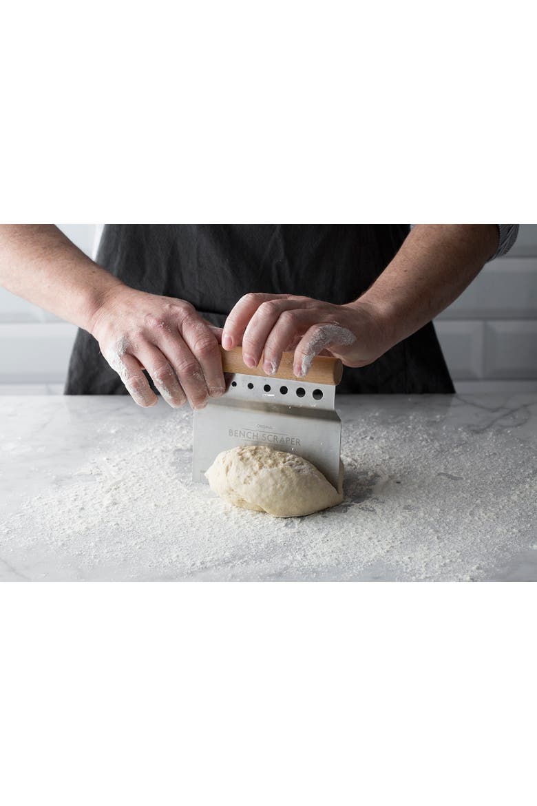 Innovative Kitchen Bench Scraper, 4-in-1 Dough Cutter with Herb Stripper, Alternate, color, Silver