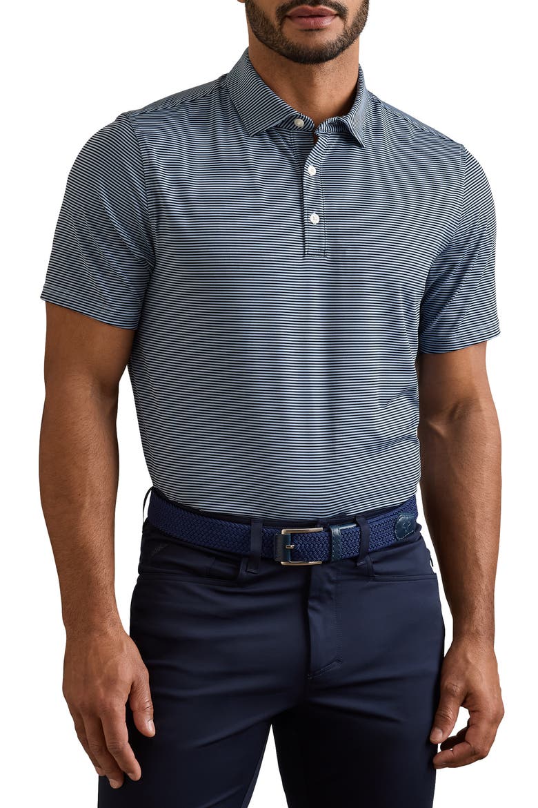 Drive Time Performance Polo, Main, color, TRUE NAVY/ ARCTIC BLUE STRIPE