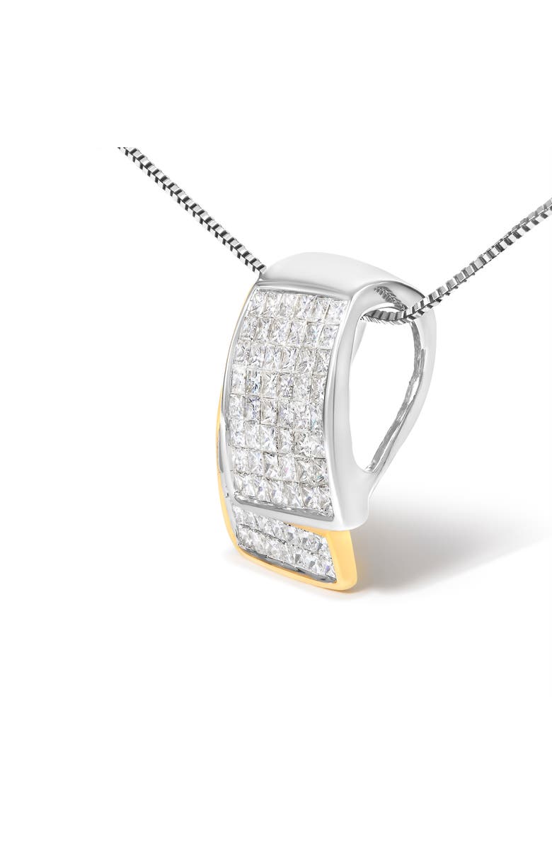 Haus of Brilliance 14K Gold 2.0 Cttw Diamond Foldover Box Pendant Box Chain Necklace, Alternate, color, Yellow