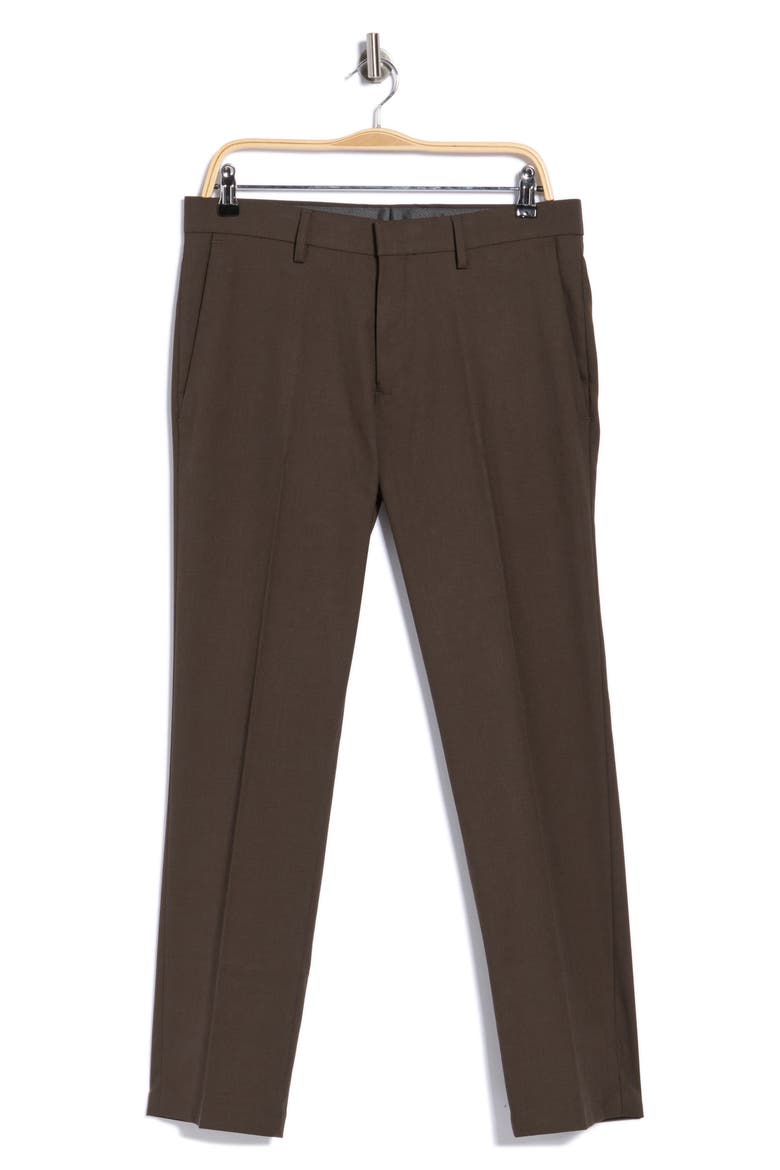 Sharkskin Slim Fit Stretch Dress Pant, Alternate, color, BROWN
