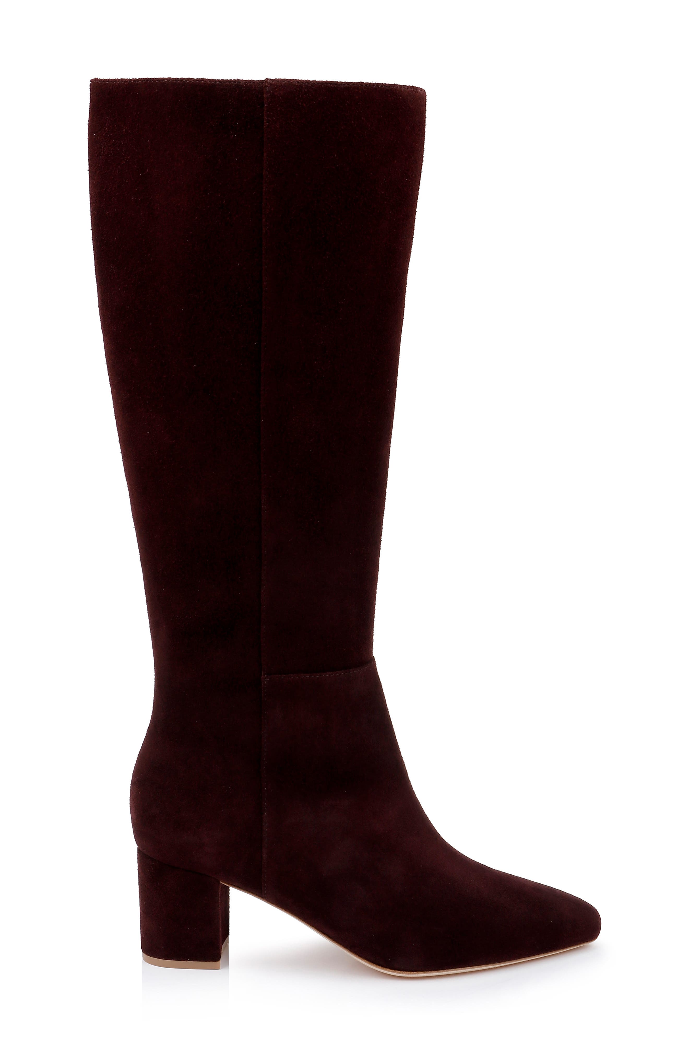 L
AGENCE Eugenie Knee High Boot, Alternate, color, Chocolate Suede
