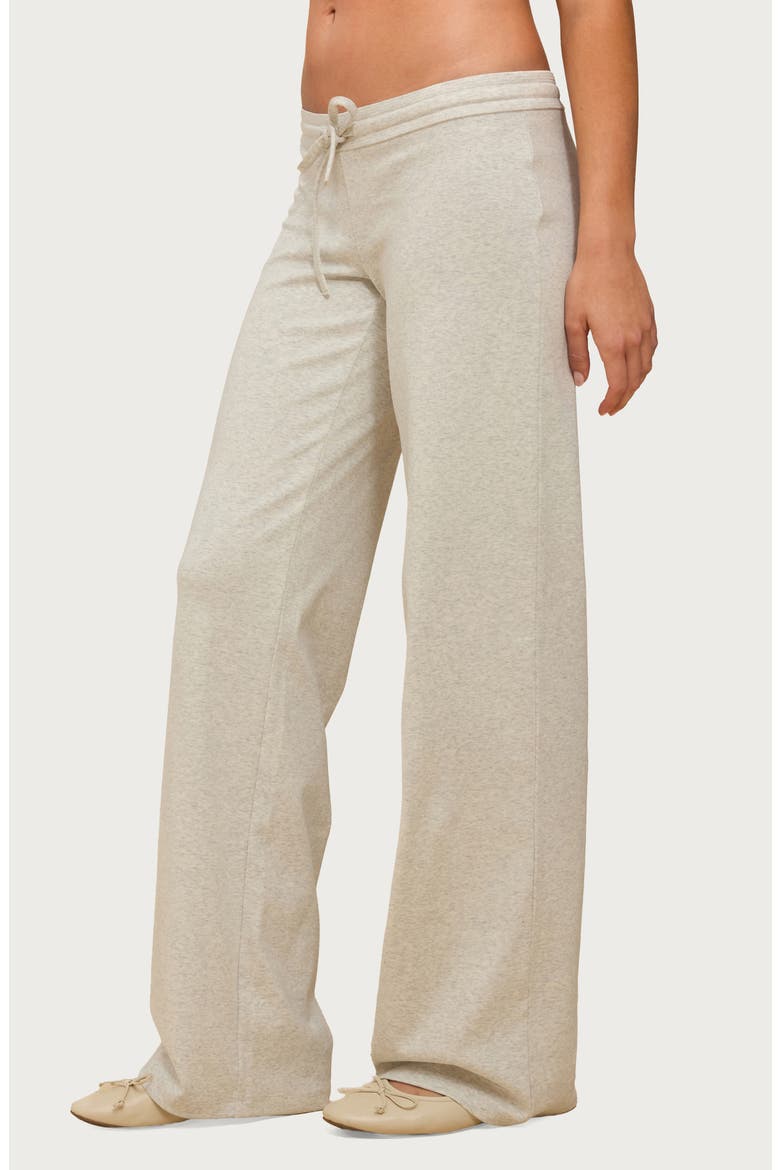 Claudia Stretch Cotton Drawstring Straight Leg Pants, Alternate, color, GRAY-MELANGE