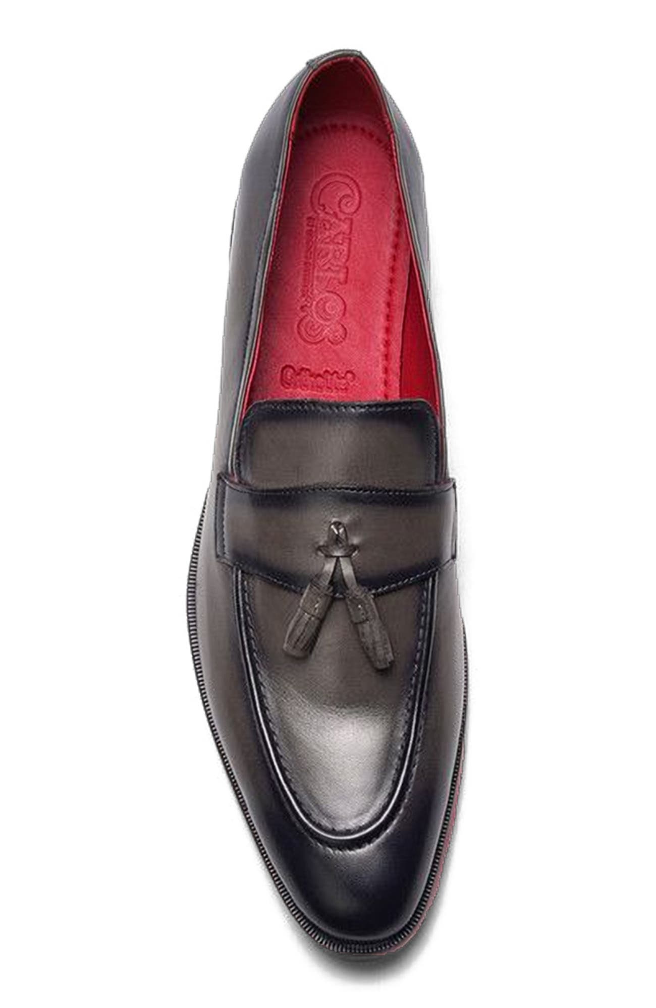 CARLOS SANTANA Encore Tassel Loafer, Alternate, color, Grey Leather