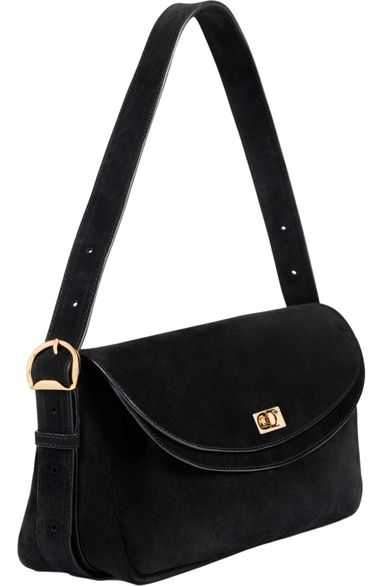 SANDRO LE MAMBO suede bag, Alternate, color, Black