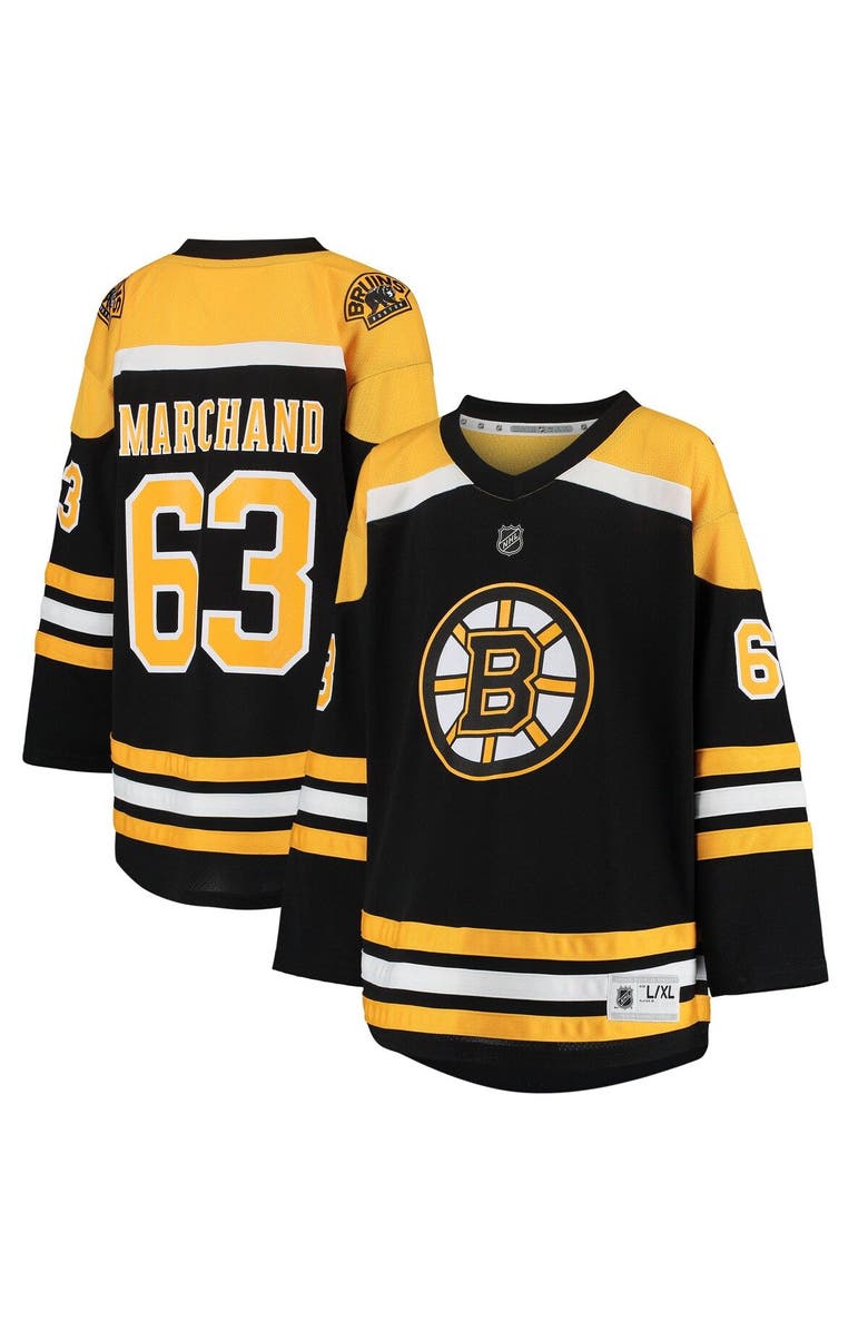 Outerstuff Youth Brad Marchand Black Boston Bruins Home Replica Player Jersey, Alternate, color, 