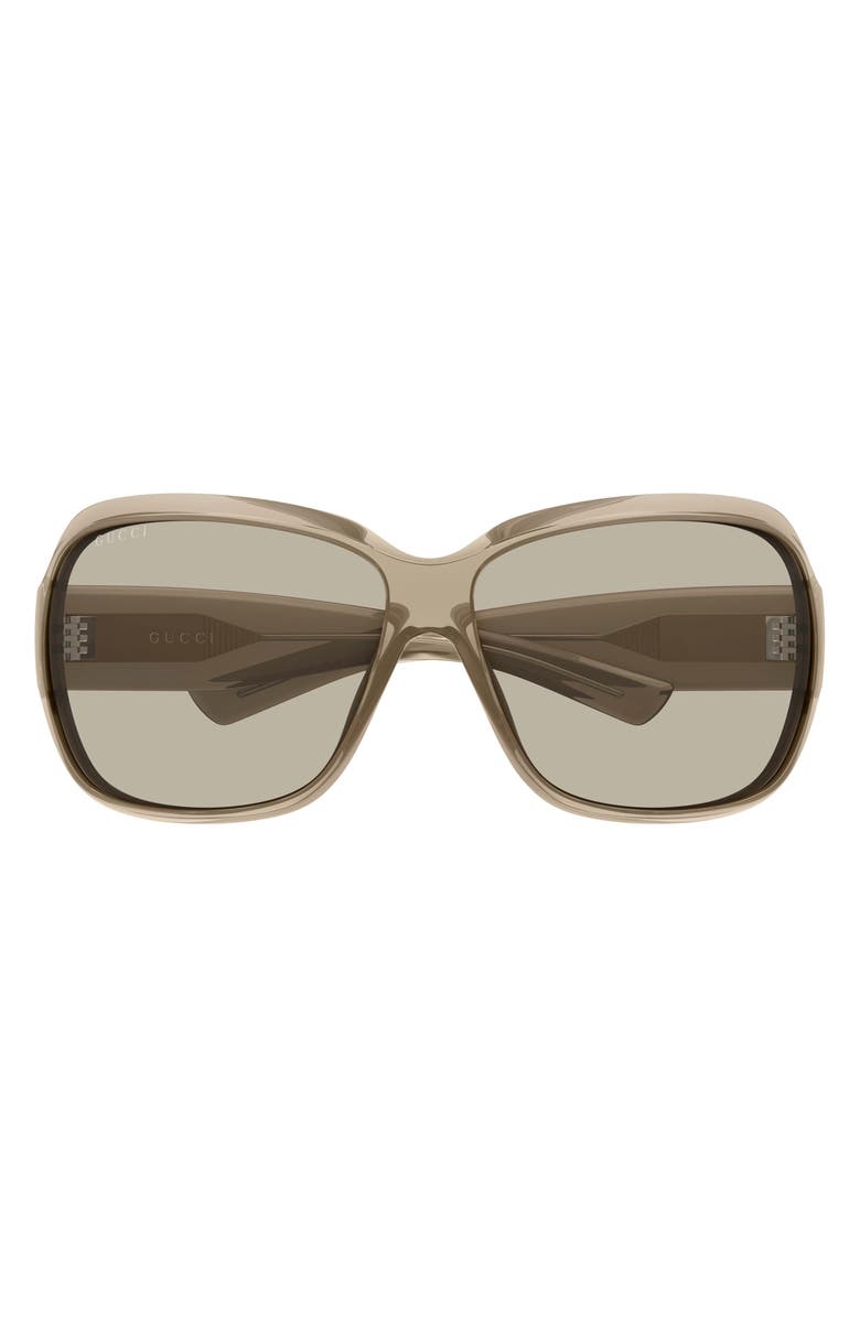 Gucci 70mm Oversize Square Sunglasses, Main, color, Beige