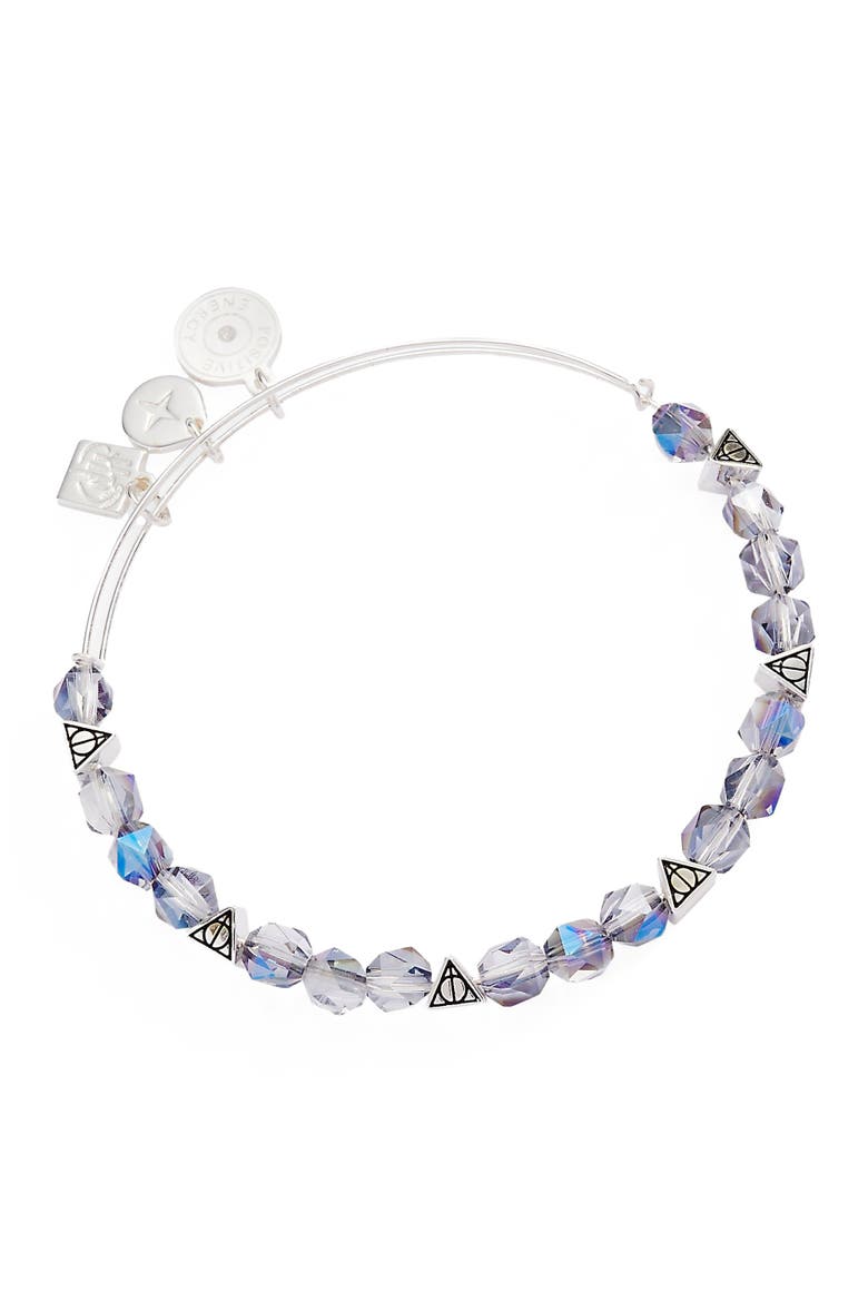Harry Potter™ Deathly Hallows Beaded Bangle Bracelet, Main, color, Silver
