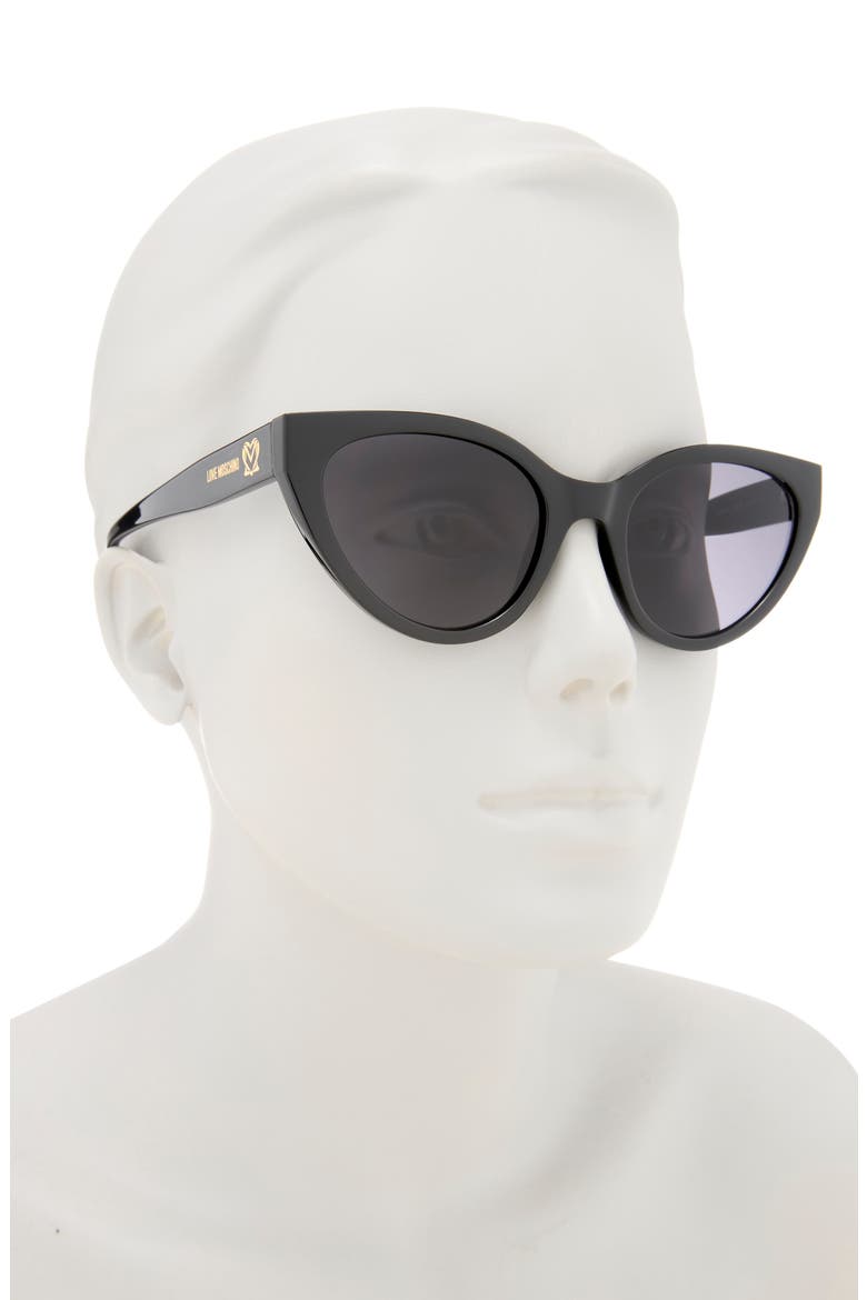 MOL064/S 53mm Cat Eye Sunglasses, Alternate, color, BLACK