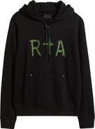 RtA Dion Oversize Black Circuit Logo Cotton Hoodie