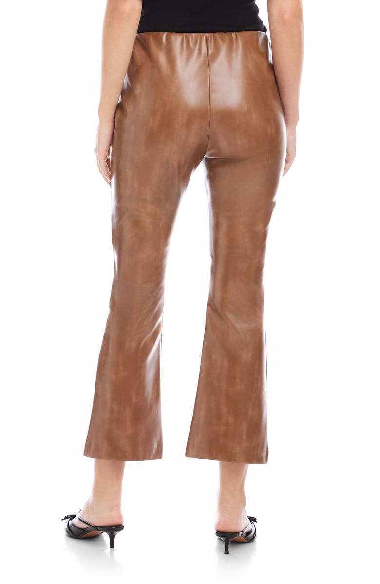 FIFTEEN TWENTY Sigourney Pintuck Faux Leather Ankle Crop Pants, Alternate, color, Latte