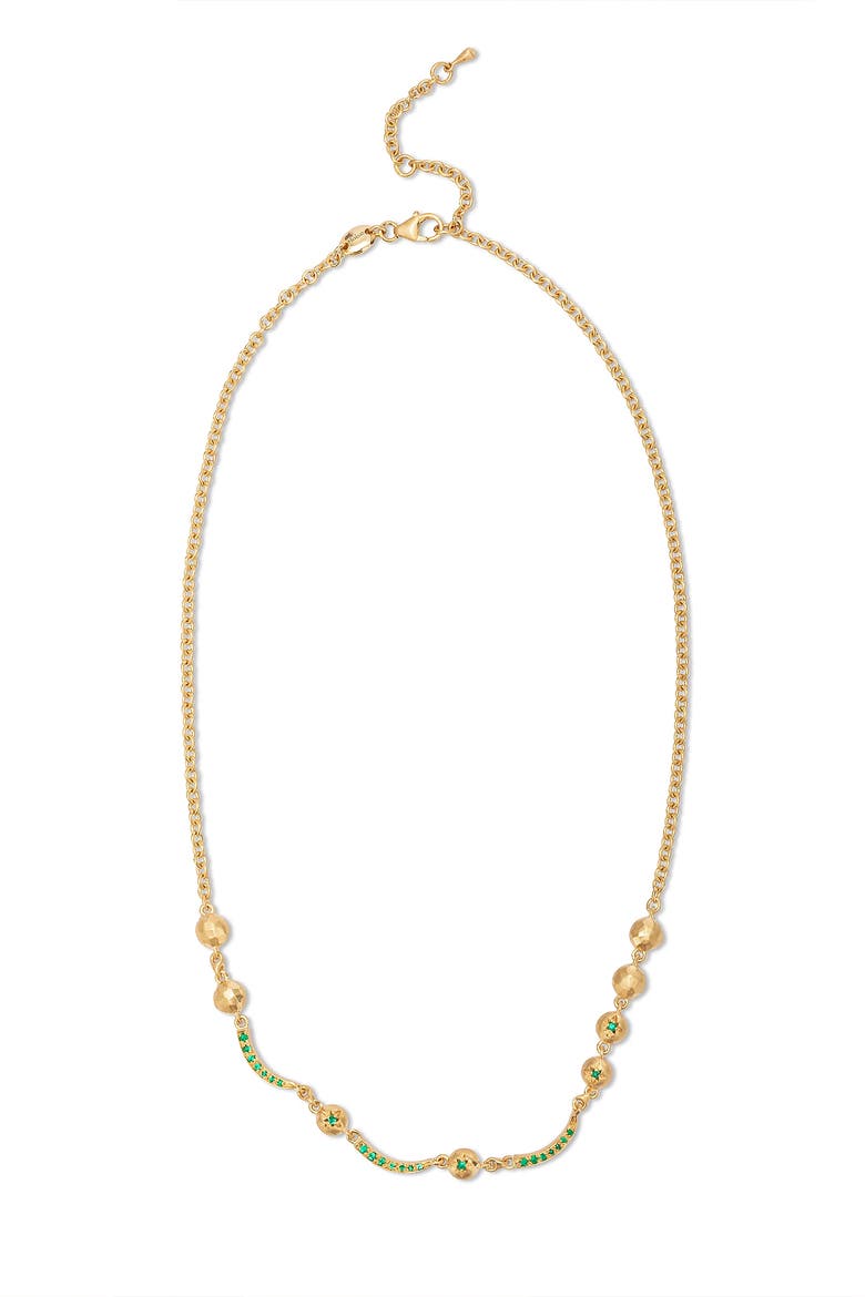 Arch Necklace Earth Element Emerald, Main, color, Gold/Green Emerald