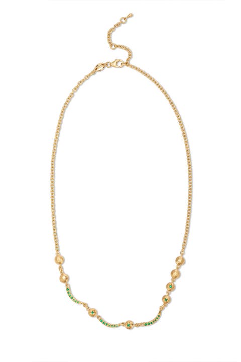 Arch Necklace Earth Element Emerald