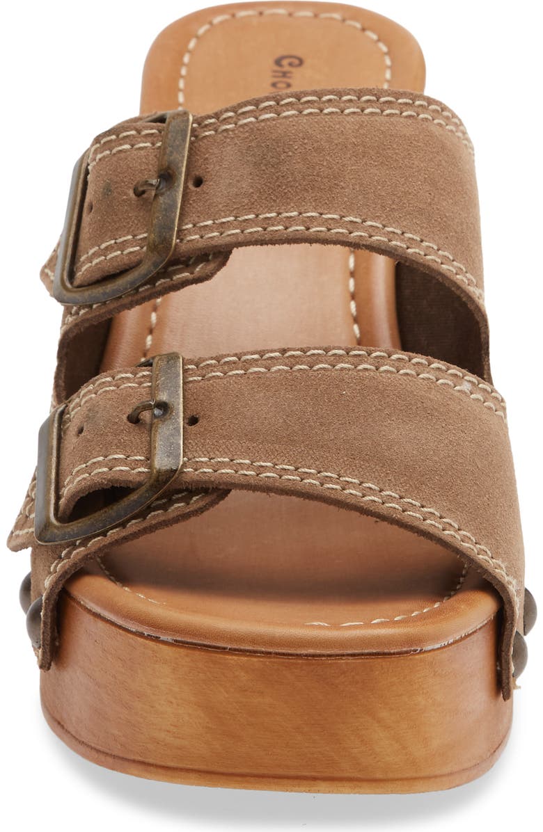 Chocolat Blu Mega Platform Sandal, Alternate, color, Taupe Suede