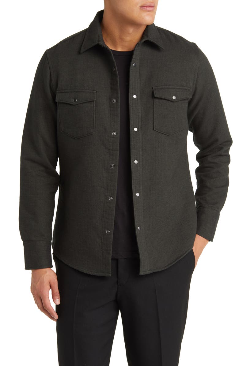 Nordstrom Trim Fit Snap Front Shirt, Main, color, 