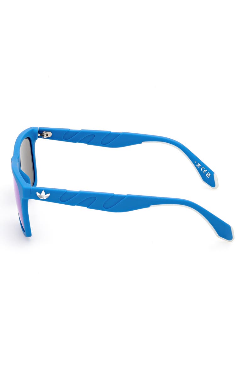 adidas 53MM Navigator Sunglasses, Alternate, color, Matte Light Blue / Blue Mirror