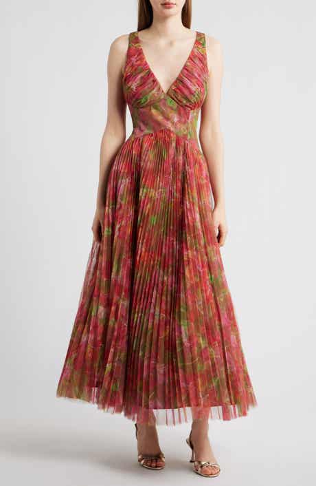 Eliana Floral Pleated Gown