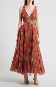 Hutch Eliana Floral Pleated Gown