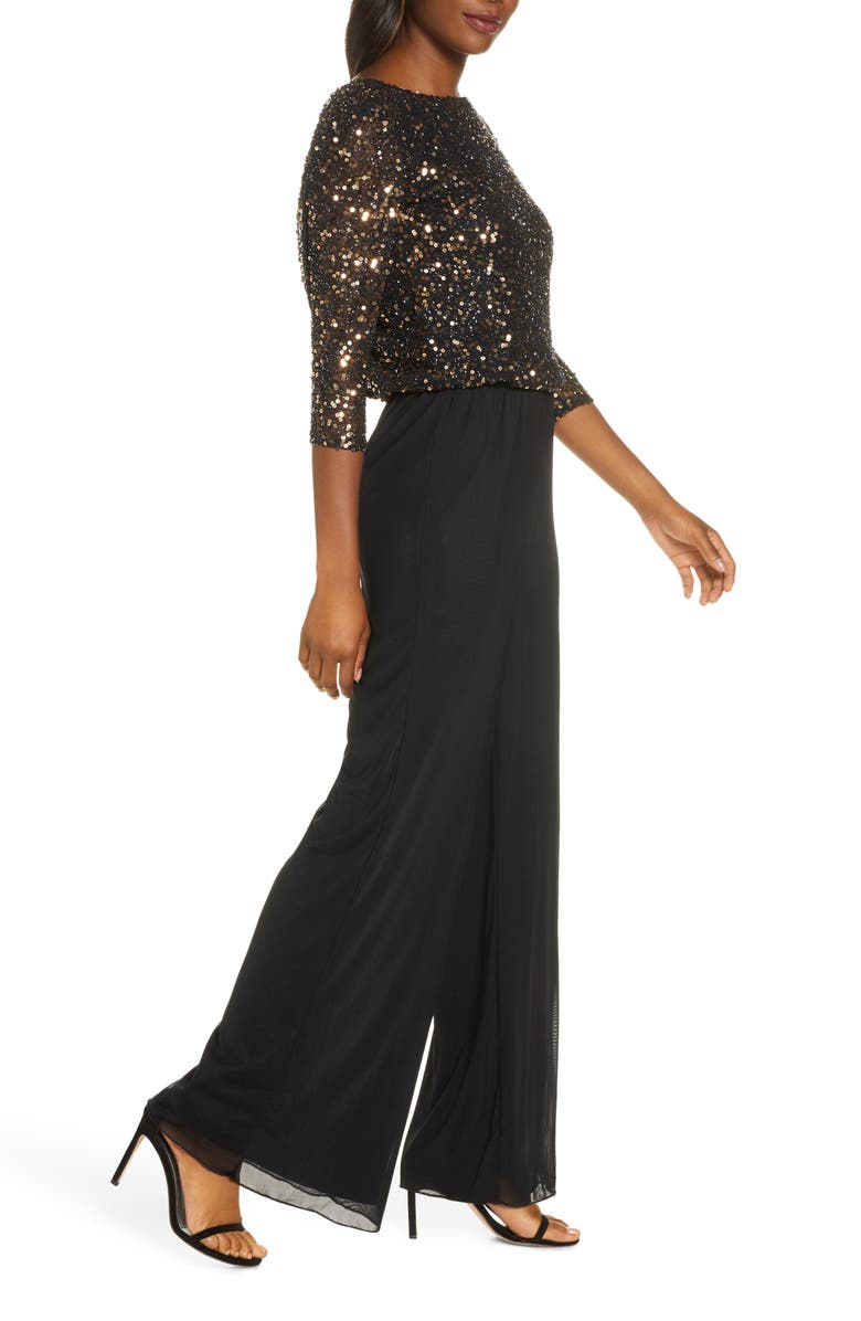 Pisarro Nights Beaded Cowl Back Jumpsuit, Alternate, color, 