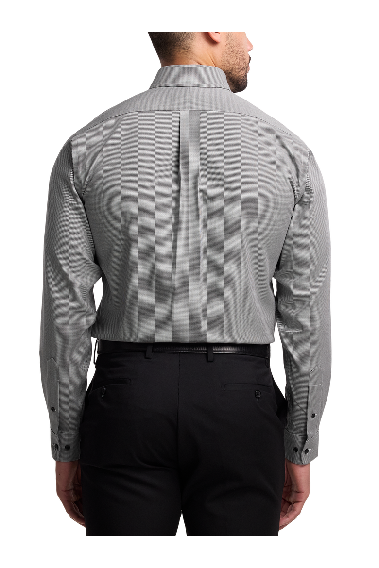Cotton Buttondown Collar Twill Slim Contrast Trim Button Cuff Long Sleeve Shirt, Alternate, color, Black