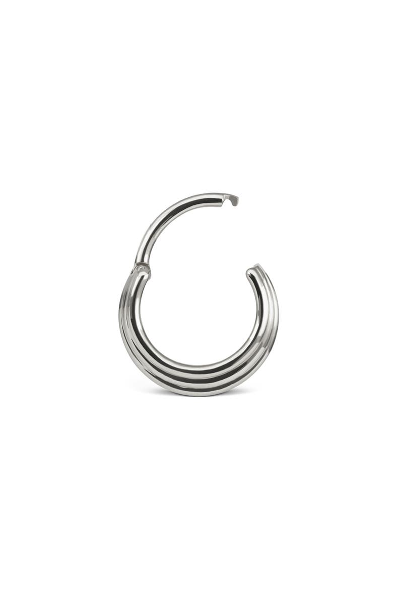 Hiranya Single Hoop Earring, Alternate, color, WHITE GOLD