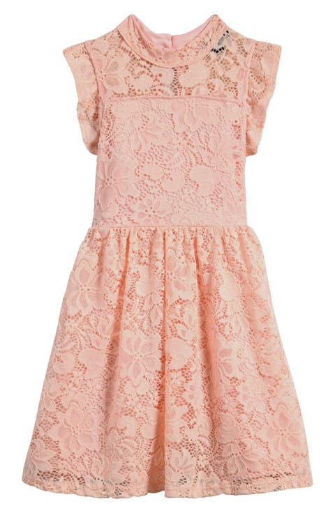Kids' Flutter Sleeve Lace Party Dress (Little Kid)